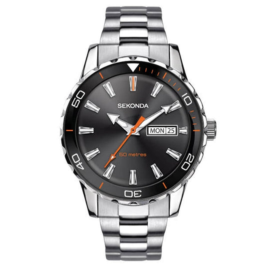 Ladies Sekonda Evans White Dial Grey Strap