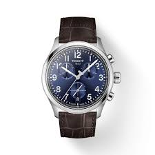 Gents Tissot Chrono L 42mm Blue Dial Chronograph Watch With Brown Leather Strap