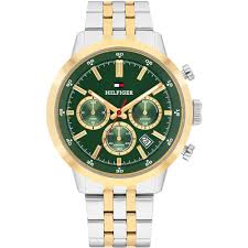 Tommy Hilfiger Kent Two Tone 43mm Green Chronograph Watch