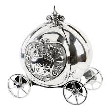 Silver Plated Bambino Princess Carriage Money Box Christening Gift