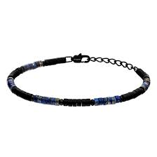 Steelwear Lapis & Onyx Bead Bracelet