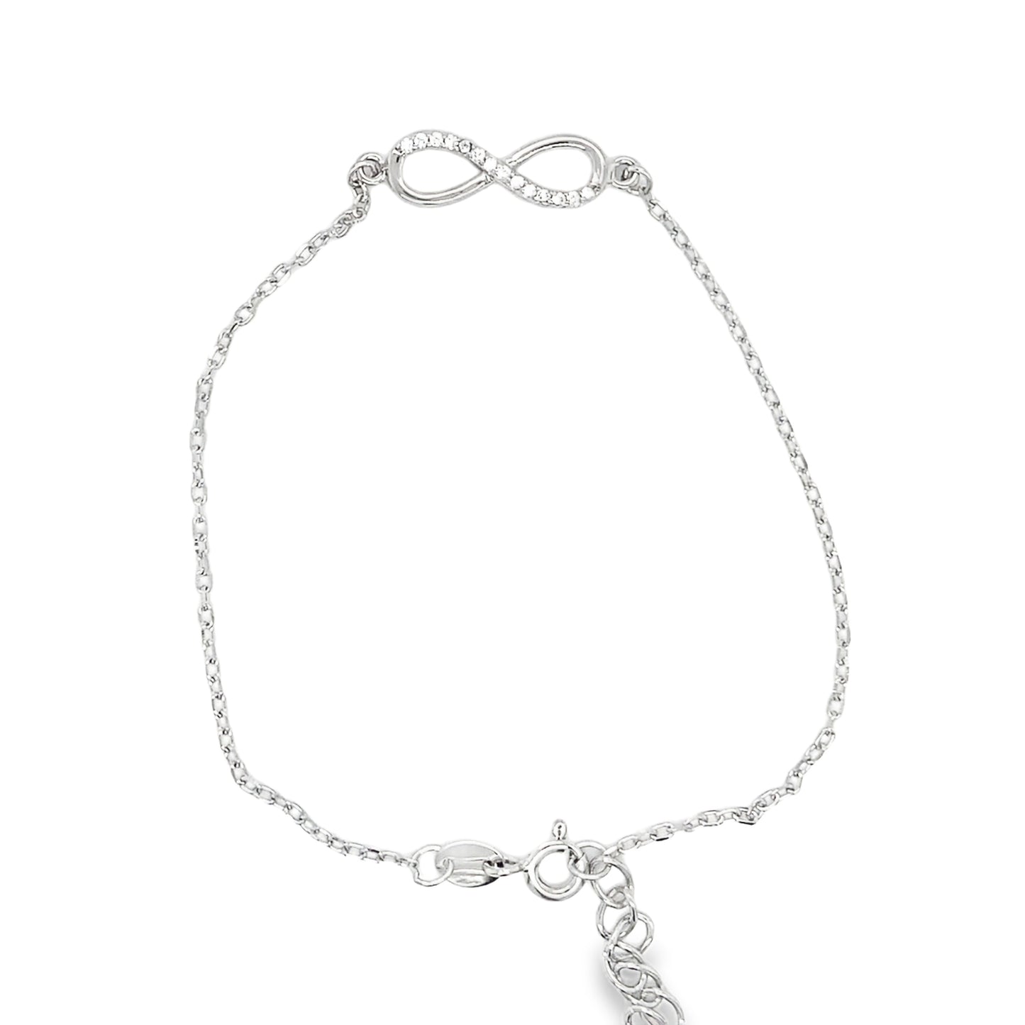Sterling Silver CZ Infinity Bracelet