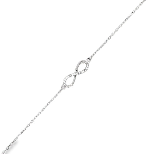 Sterling Silver CZ Infinity Bracelet