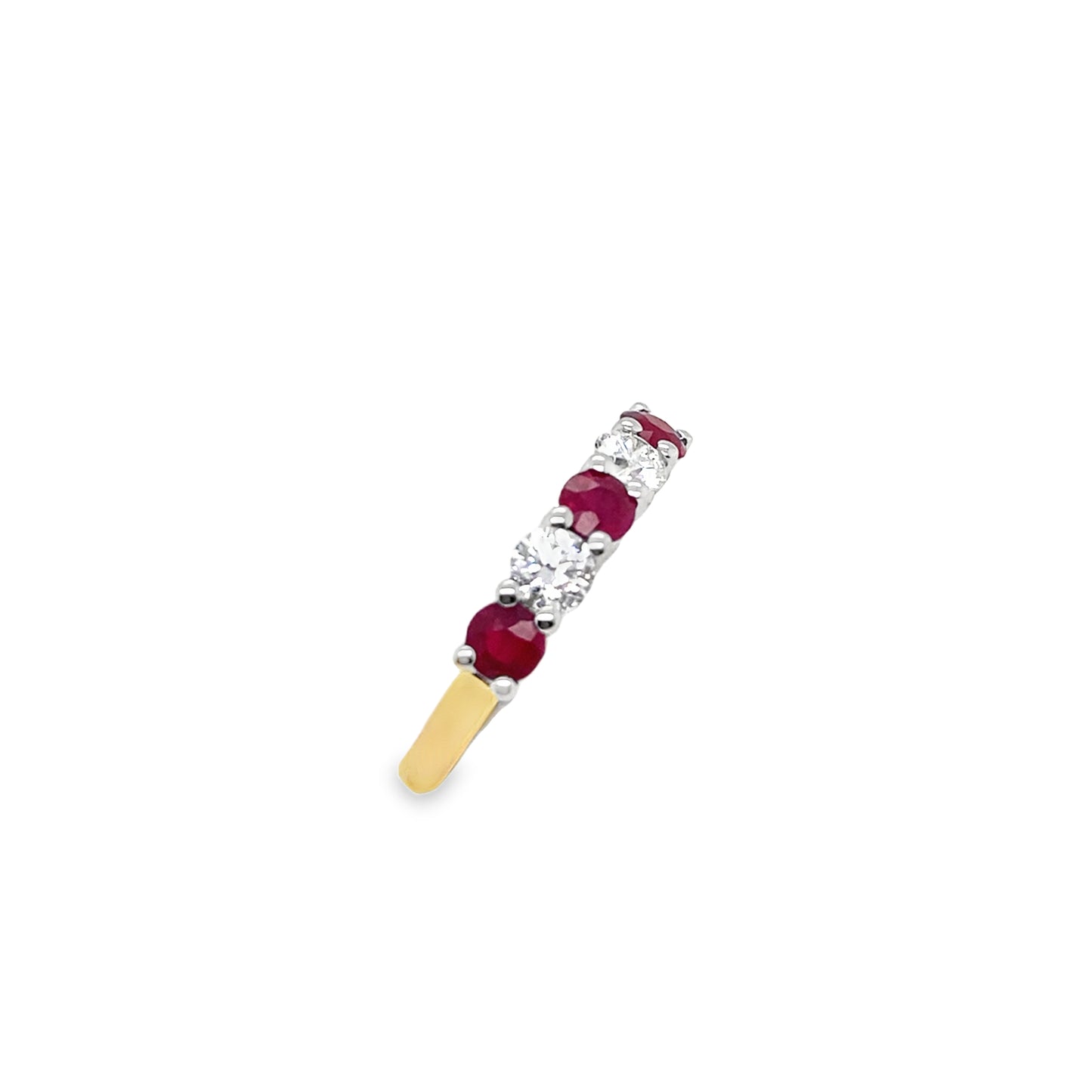 9ct Yellow Gold Five Stone Ruby and Diamond Ring .40ct