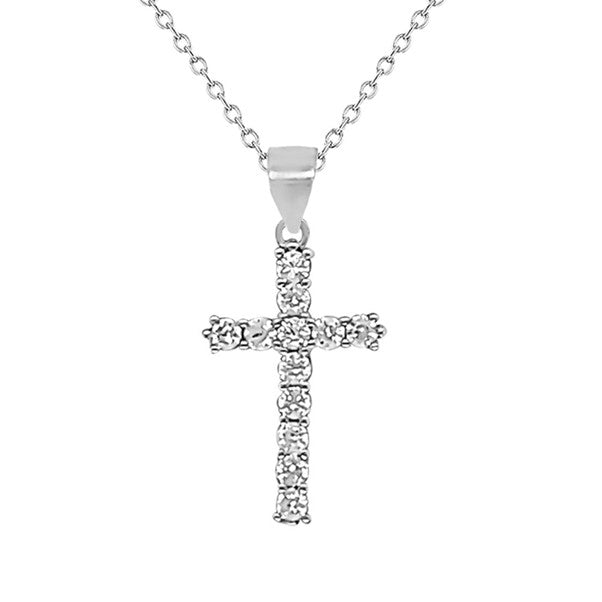 Sterling Silver CZ Cross Pendant