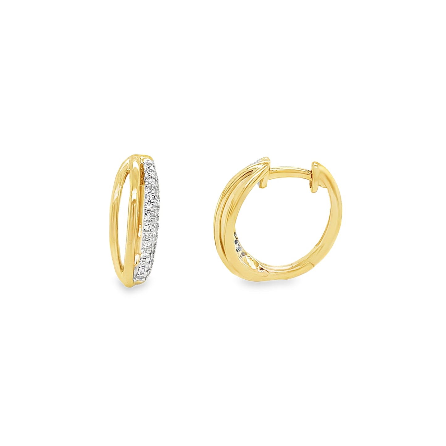 9ct 3 Row Open Diamond Hoop 0.20ct