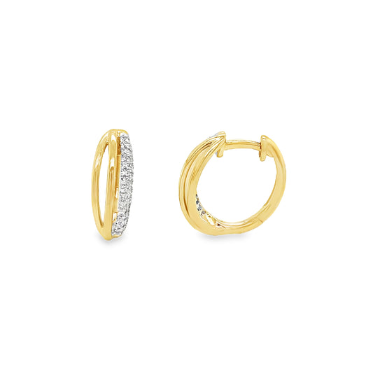 9ct 3 Row Open Diamond Hoop 0.20ct