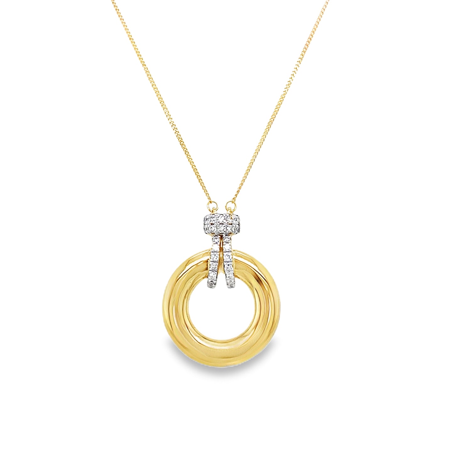 9ct Open Circle Pendant With Diamond Baile 0.08ct