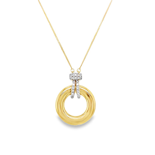 9ct Open Circle Pendant With Diamond Baile 0.08ct