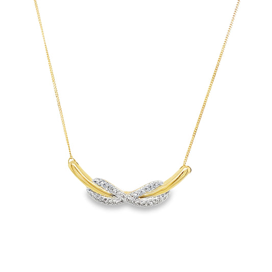 9ct Hammock Pendant With Diamond Infinity 0.09ct