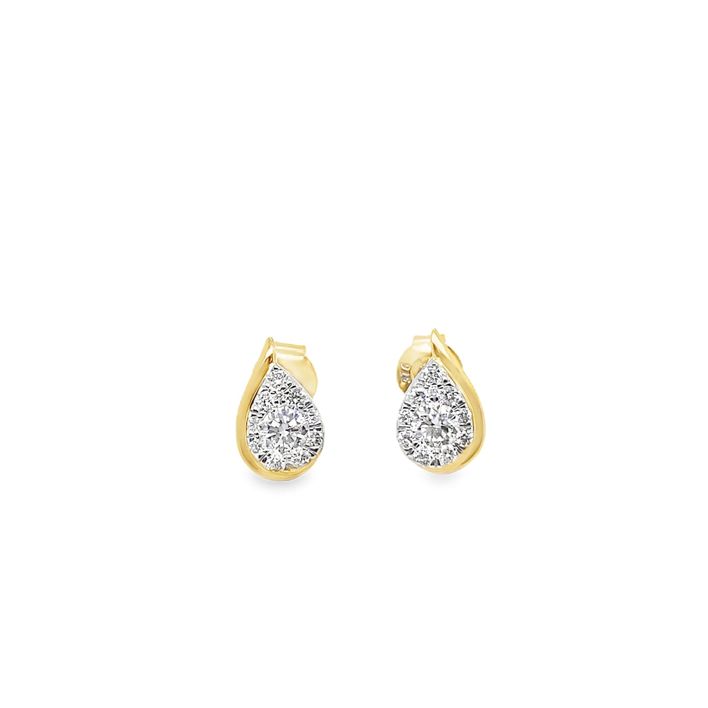 9ct Pear Cut Cultured Diamond Stud Earrings 0.50ct