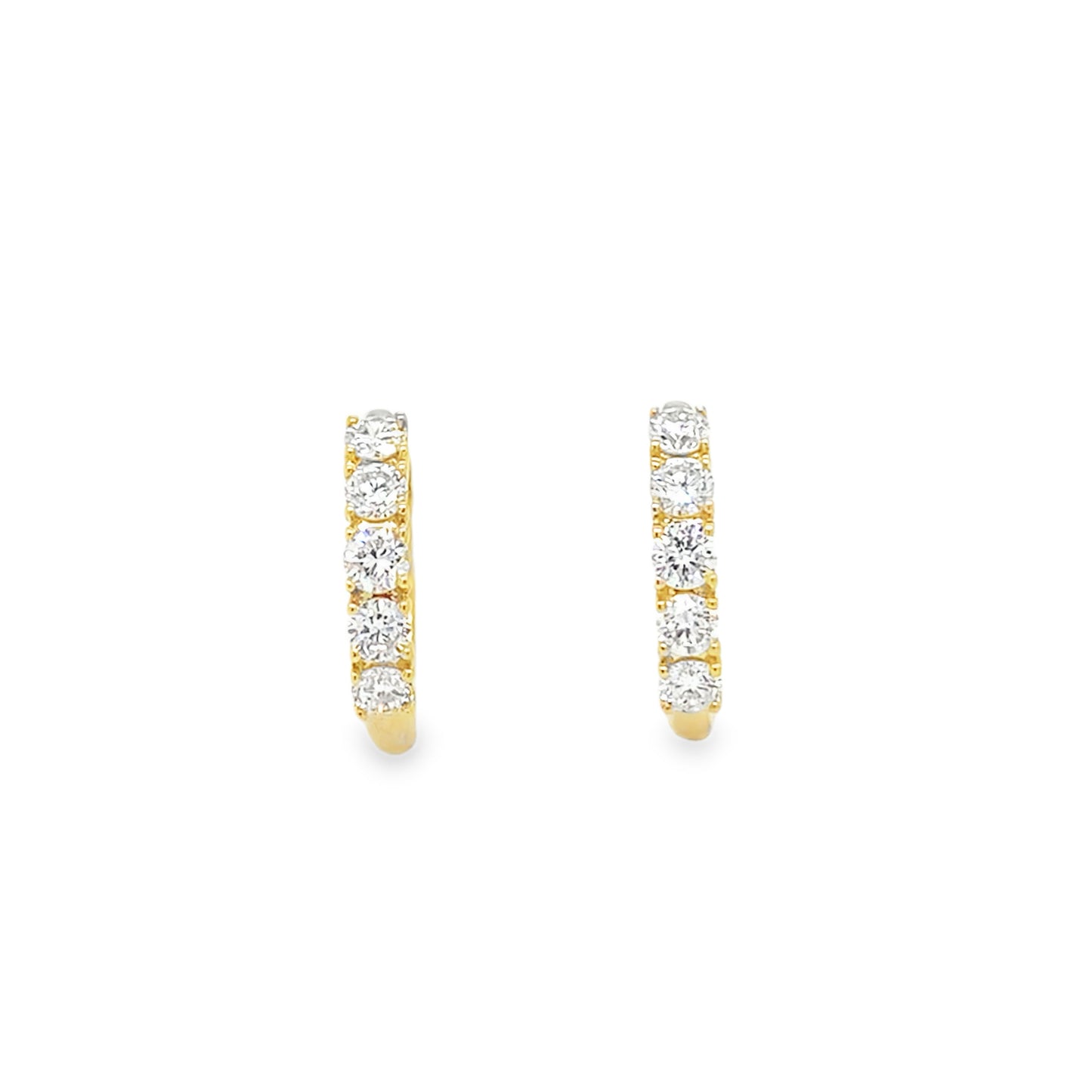 9ct Round Brilliant Claw Set Cultured Hoop Earrings .63ct