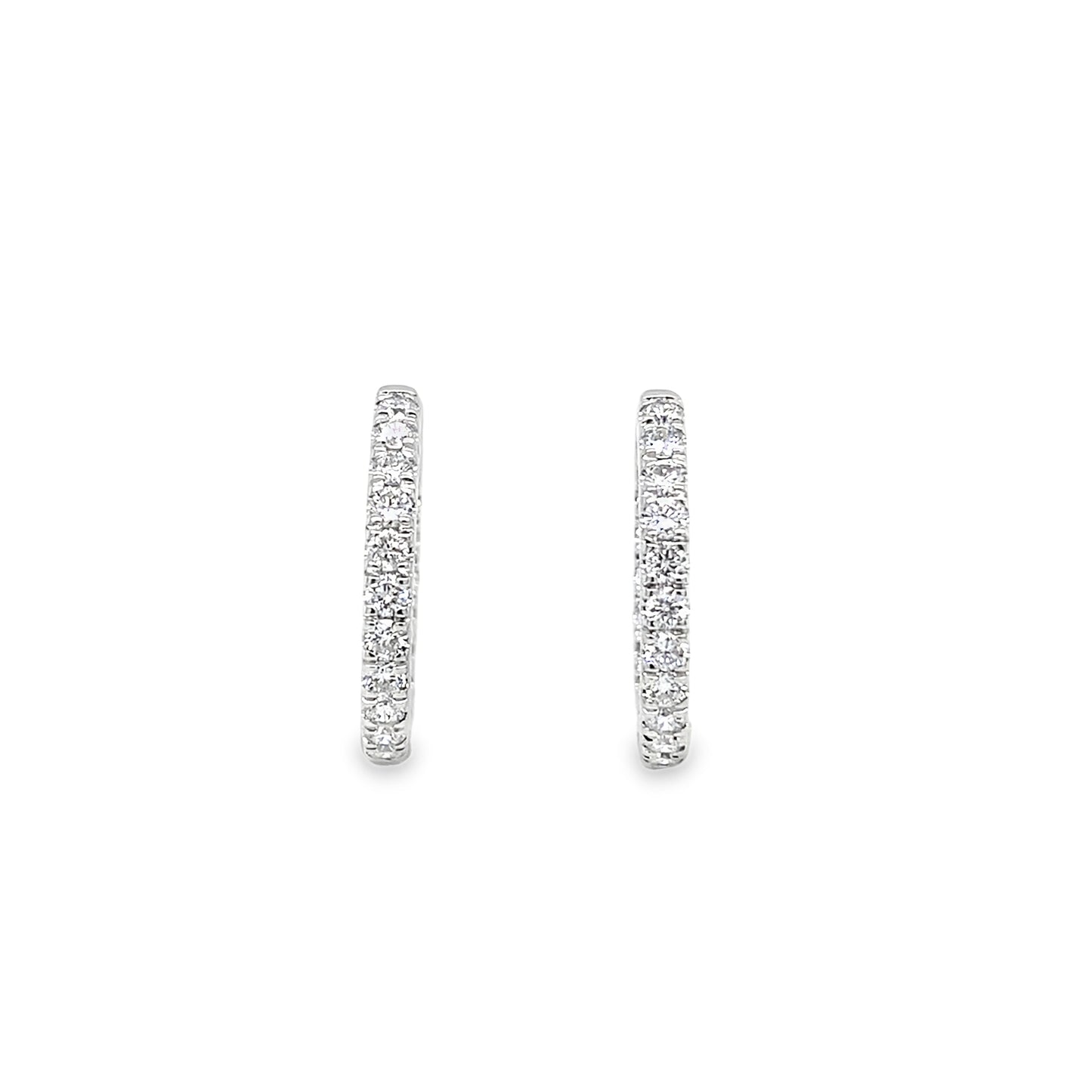 Platinum Round Brilliant Cultured Diamond Set Hoop Earrings 1.00ct