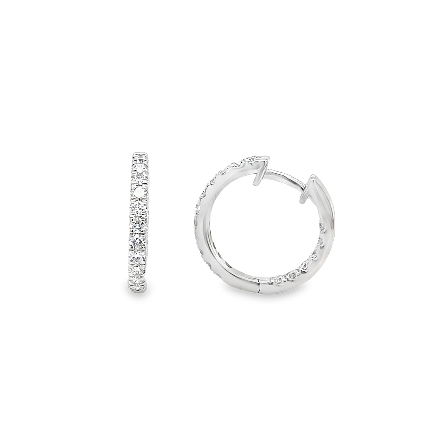 Platinum Round Brilliant Cultured Diamond Set Hoop Earrings 1.00ct