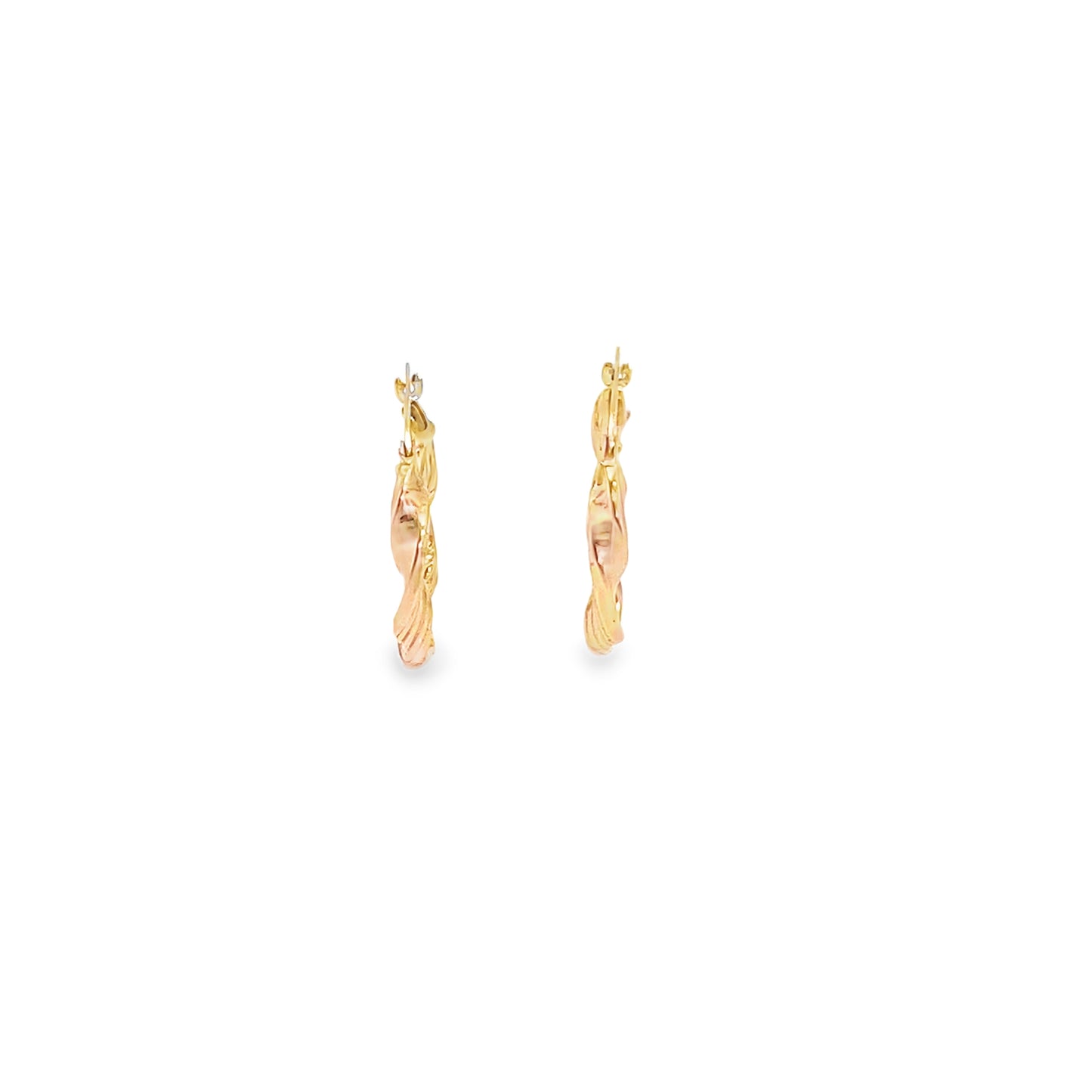 9ct Yellow Gold Twist 20mm Hoop Earrings