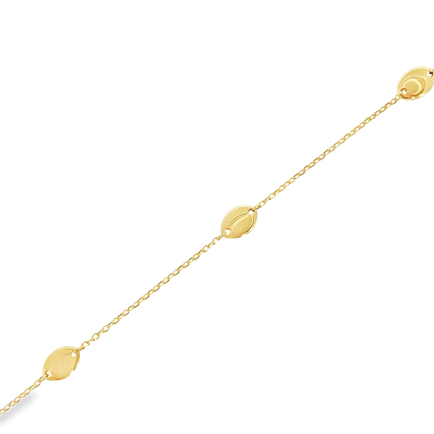 9ct Polished Oval Disc Scatter Bracelet