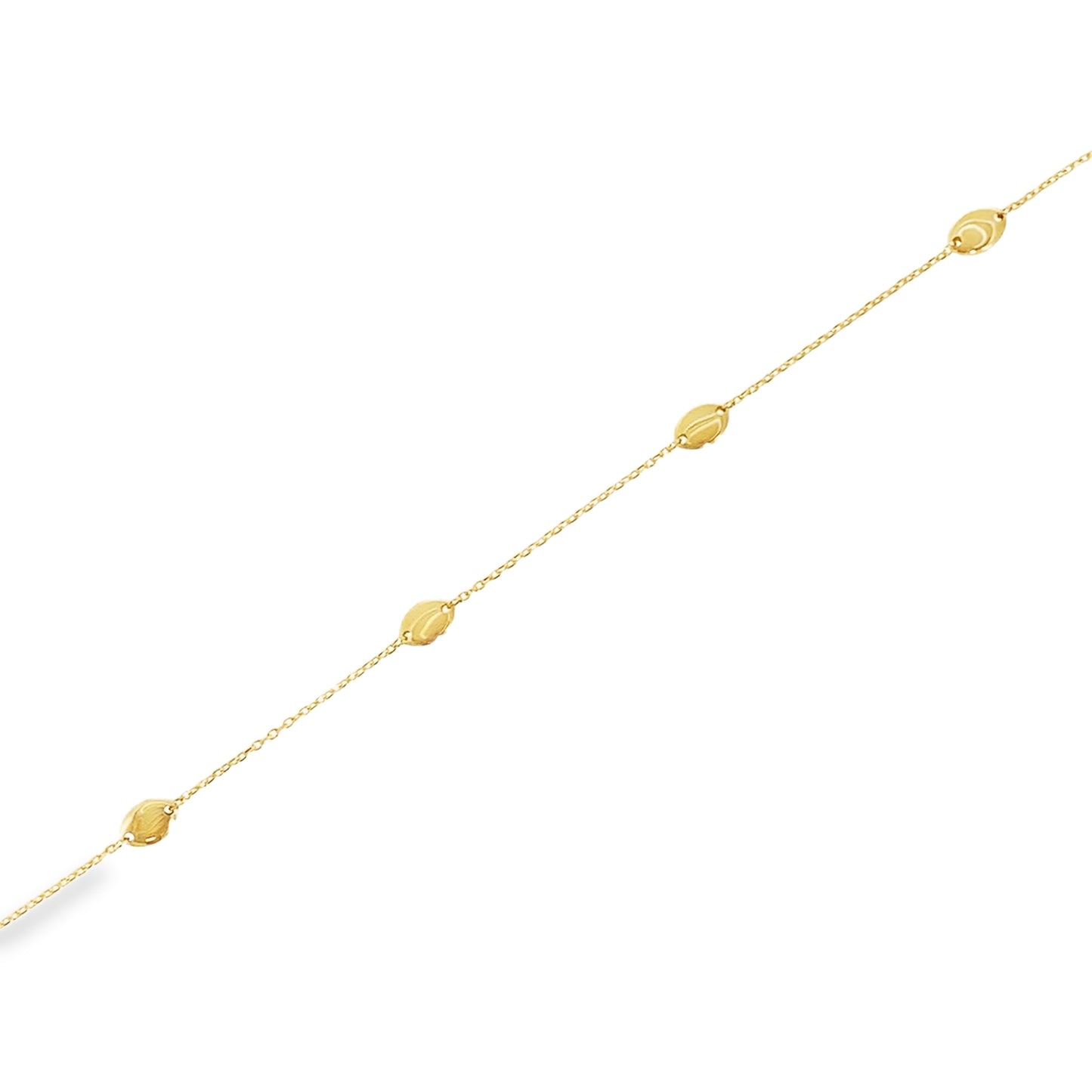 9ct Polished Oval Disc Scatter Bracelet