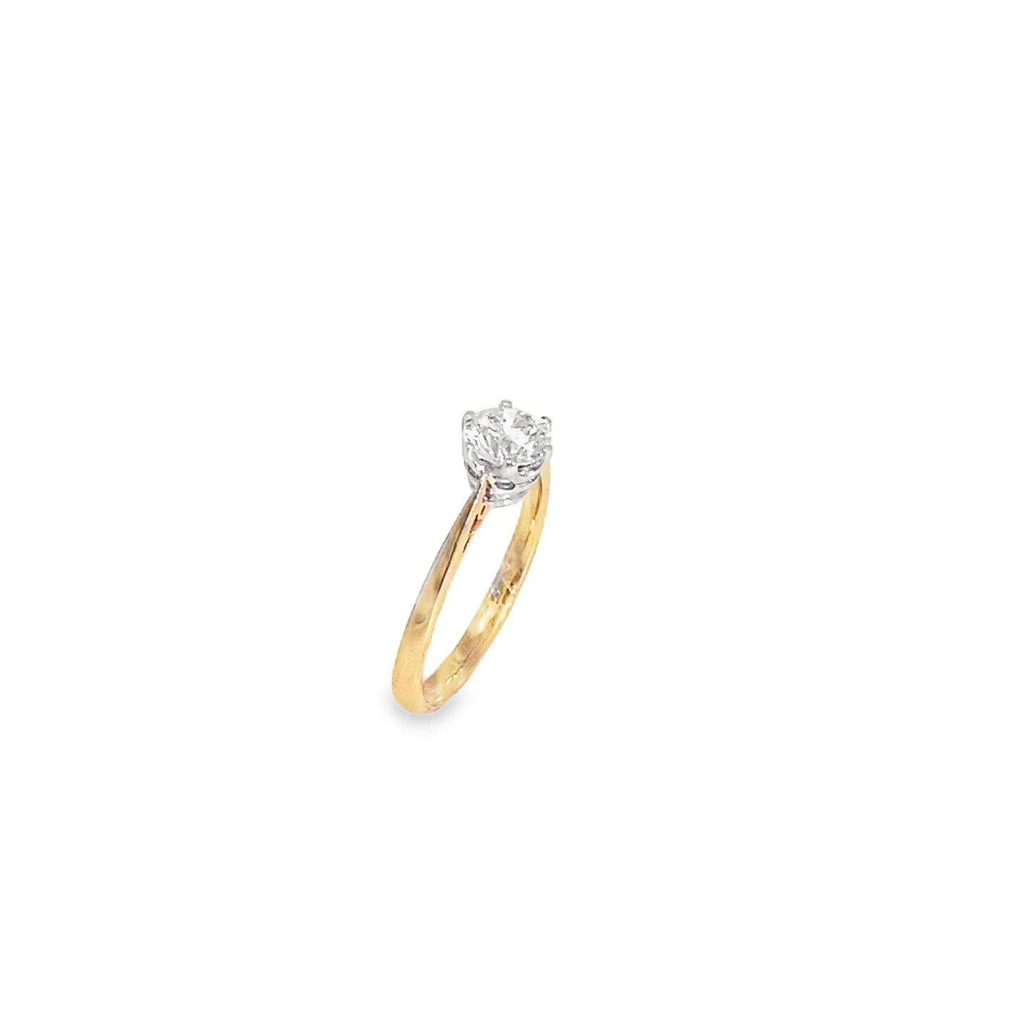18ct Yellow Gold Six Claw Round Brilliant Solitaire Diamond Ring 0.81ct