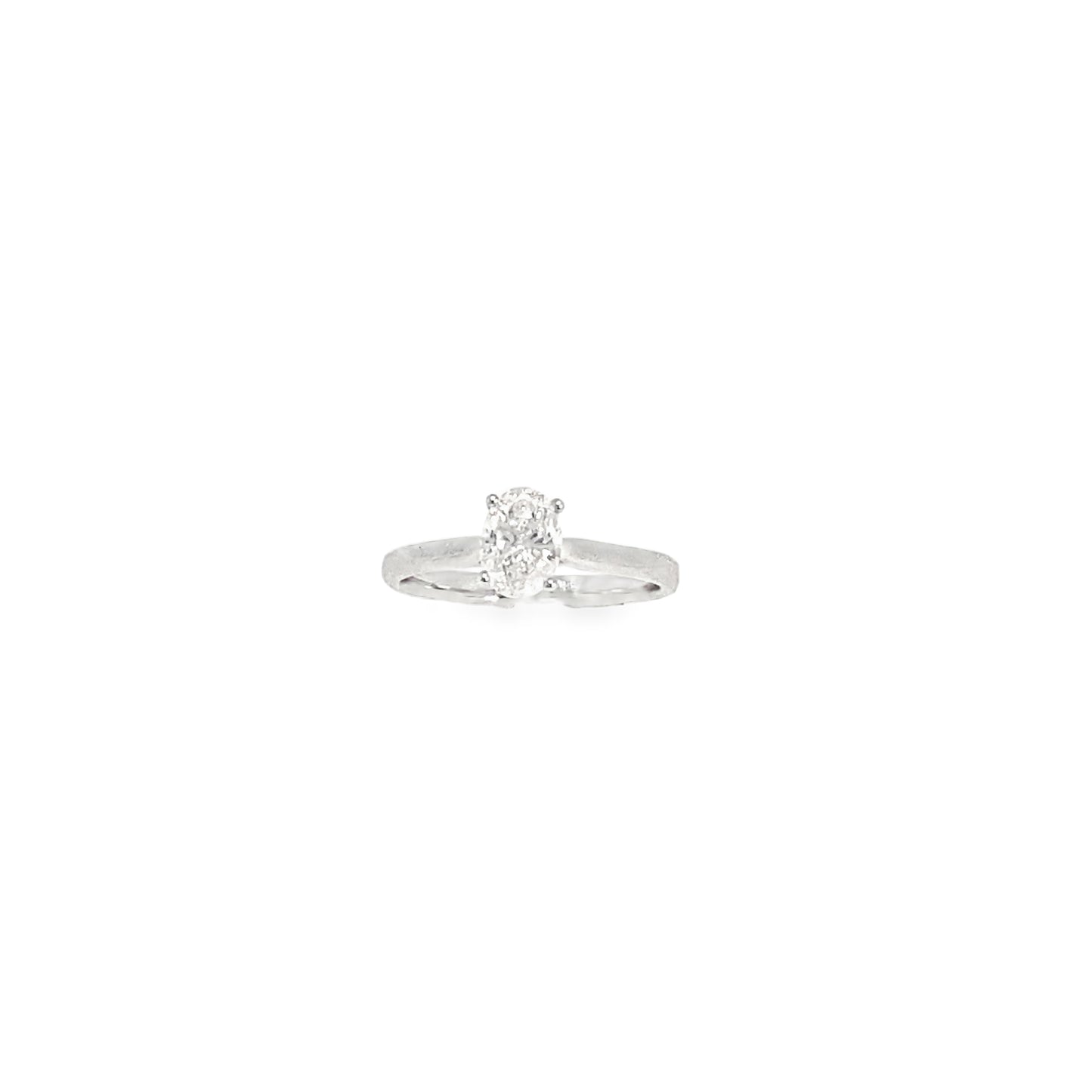 Platinum Oval Solitaire Diamond Ring 0.76ct