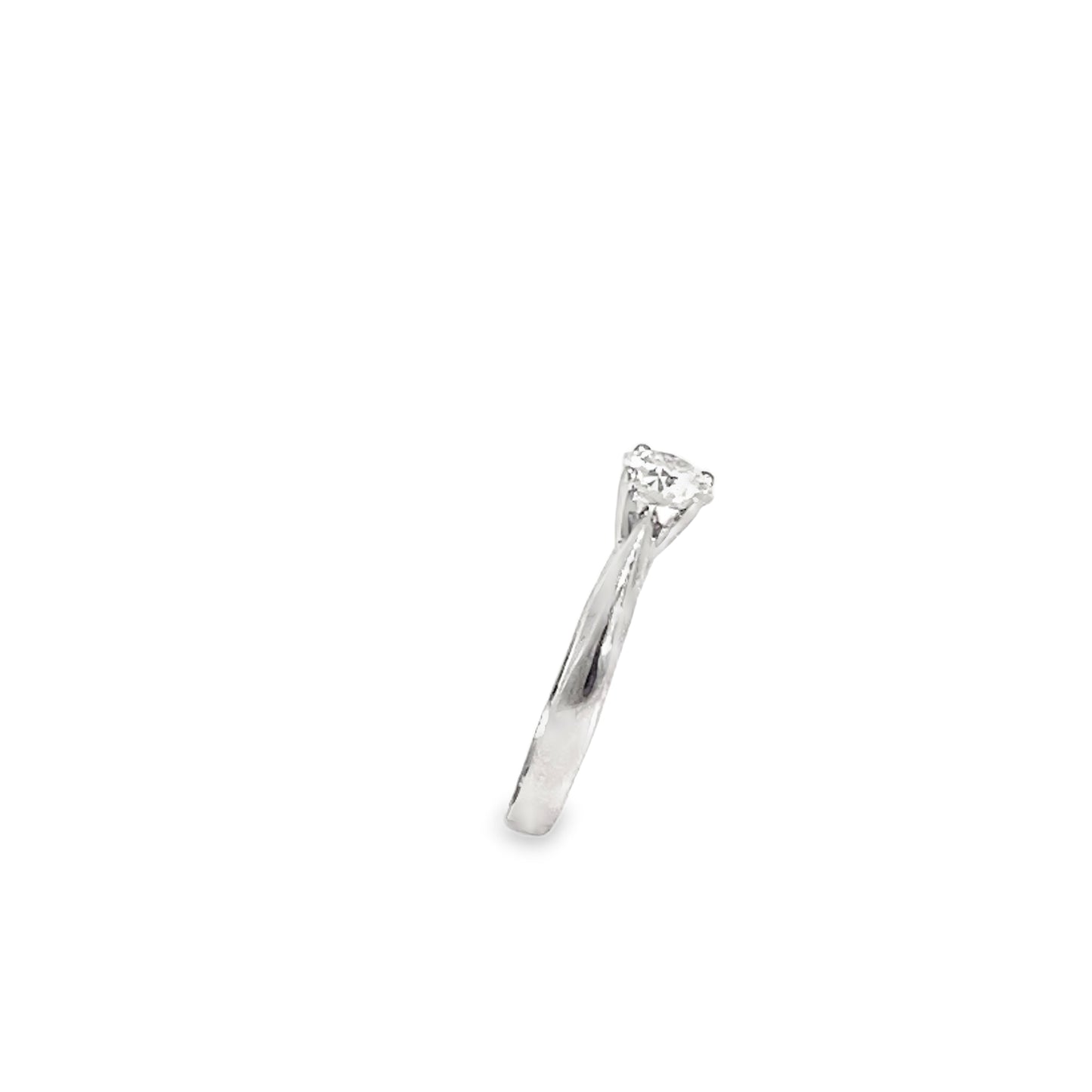 Platinum Four Claw Round Brilliant Diamond Ring 0.72ct