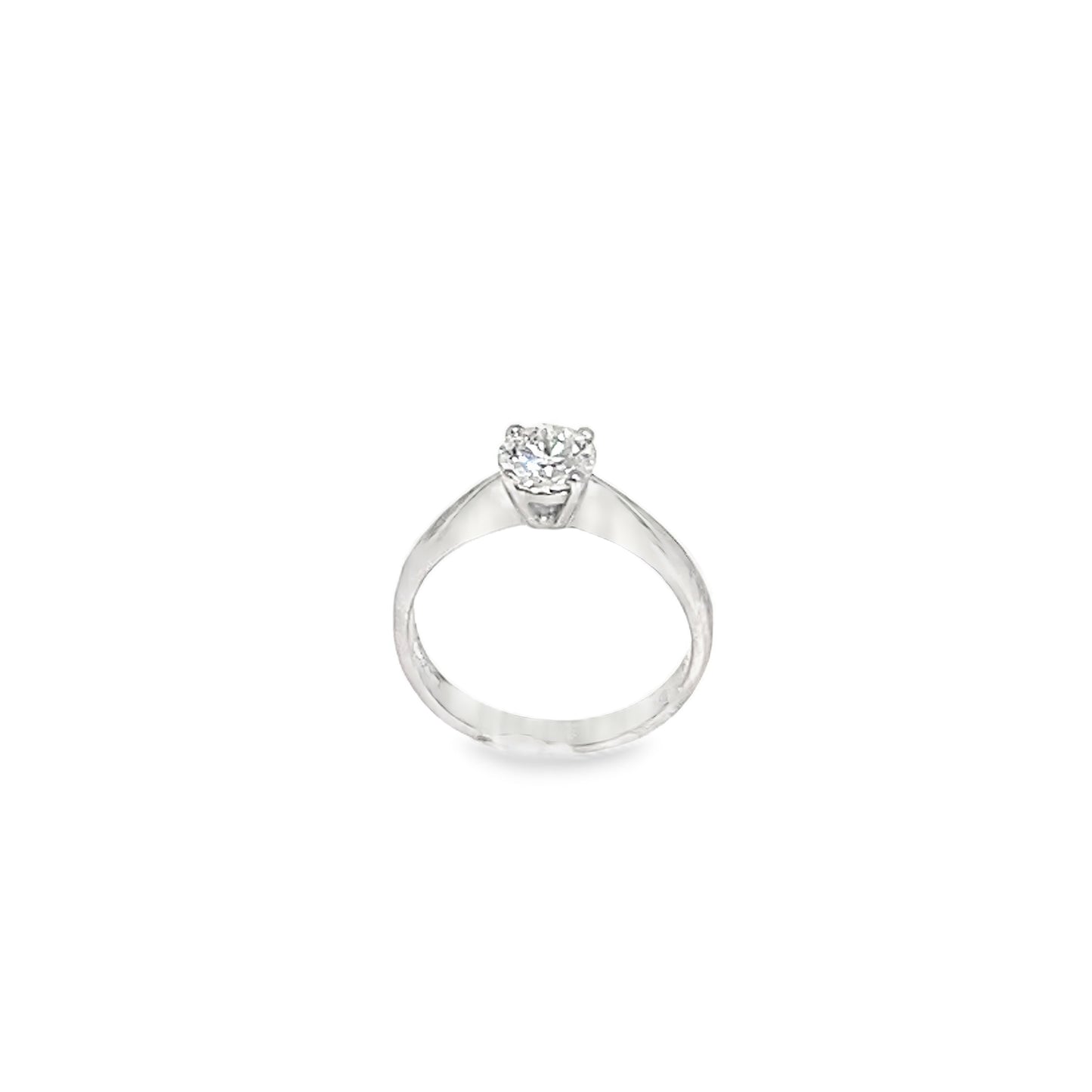 Platinum Four Claw Round Brilliant Diamond Ring 0.72ct