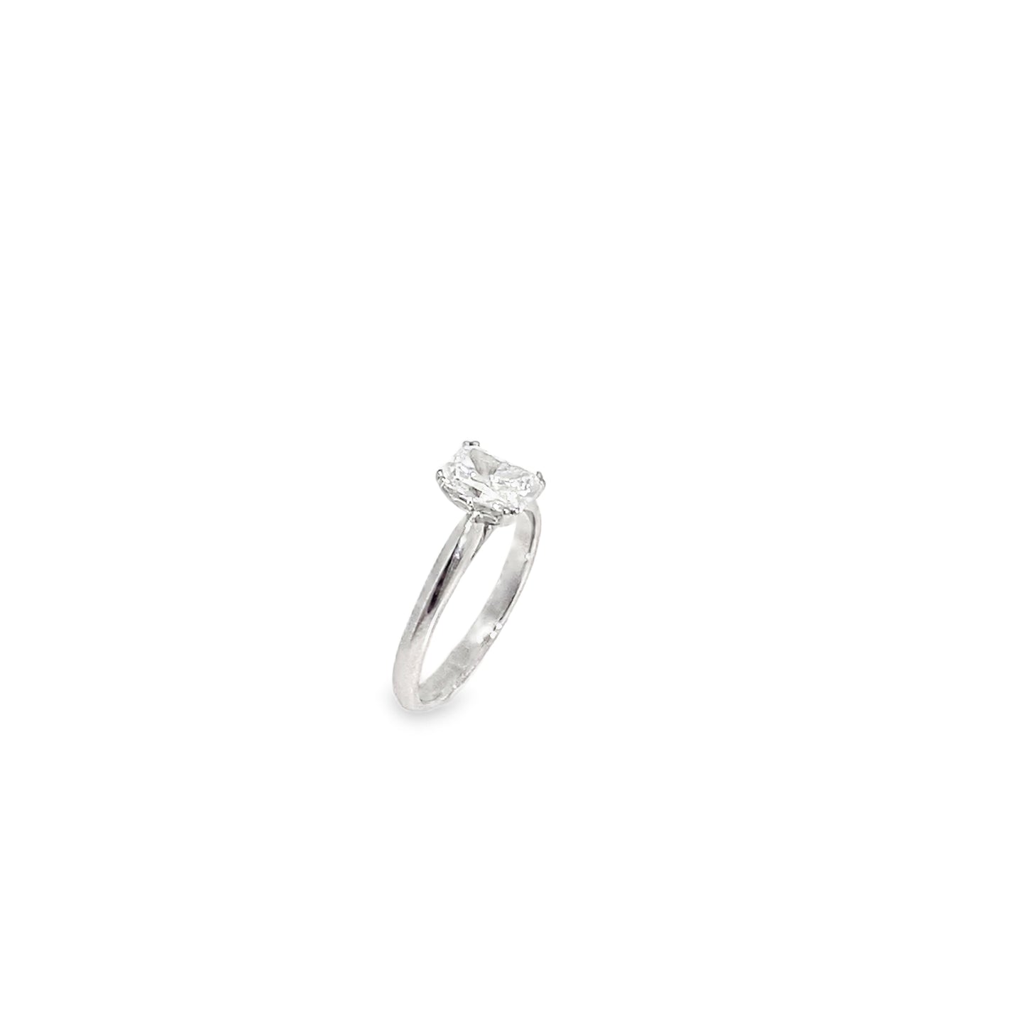 Platinum Radiant Cut Solitaire Cultured Diamond Ring 1.01ct