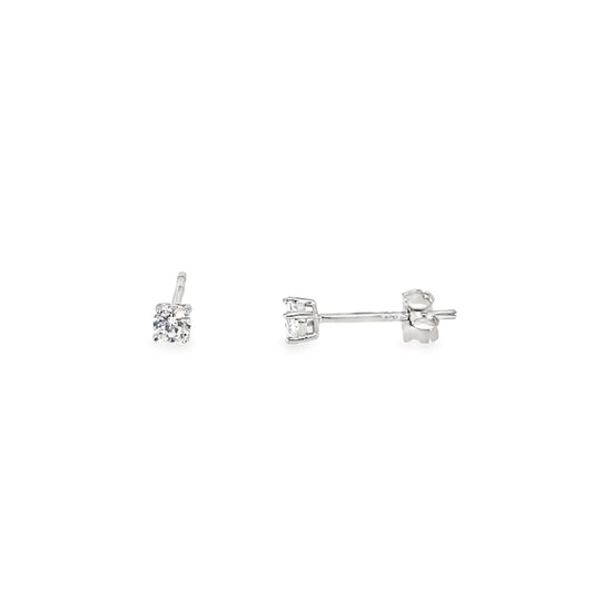 Sterling Silver 3mm Round CZ Earrings
