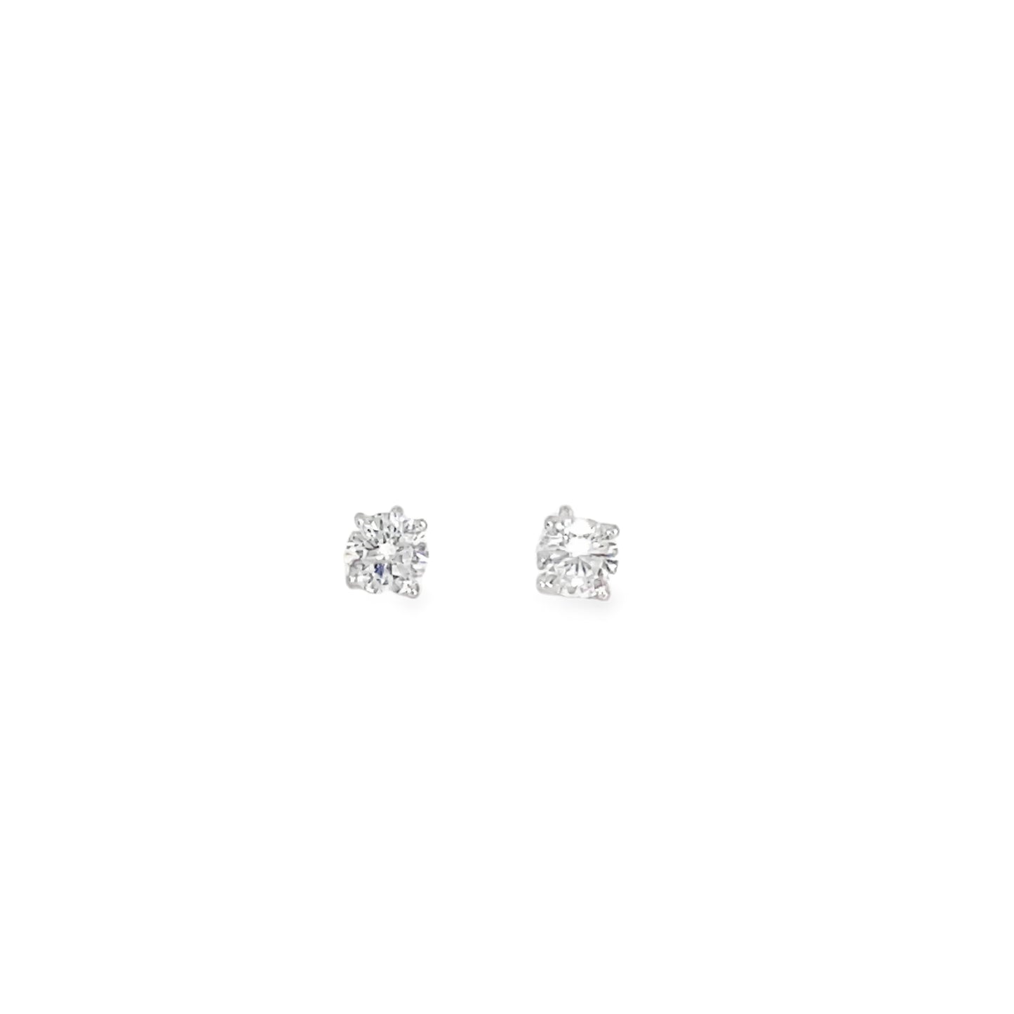 Sterling Silver 4mm Round CZ Earrings