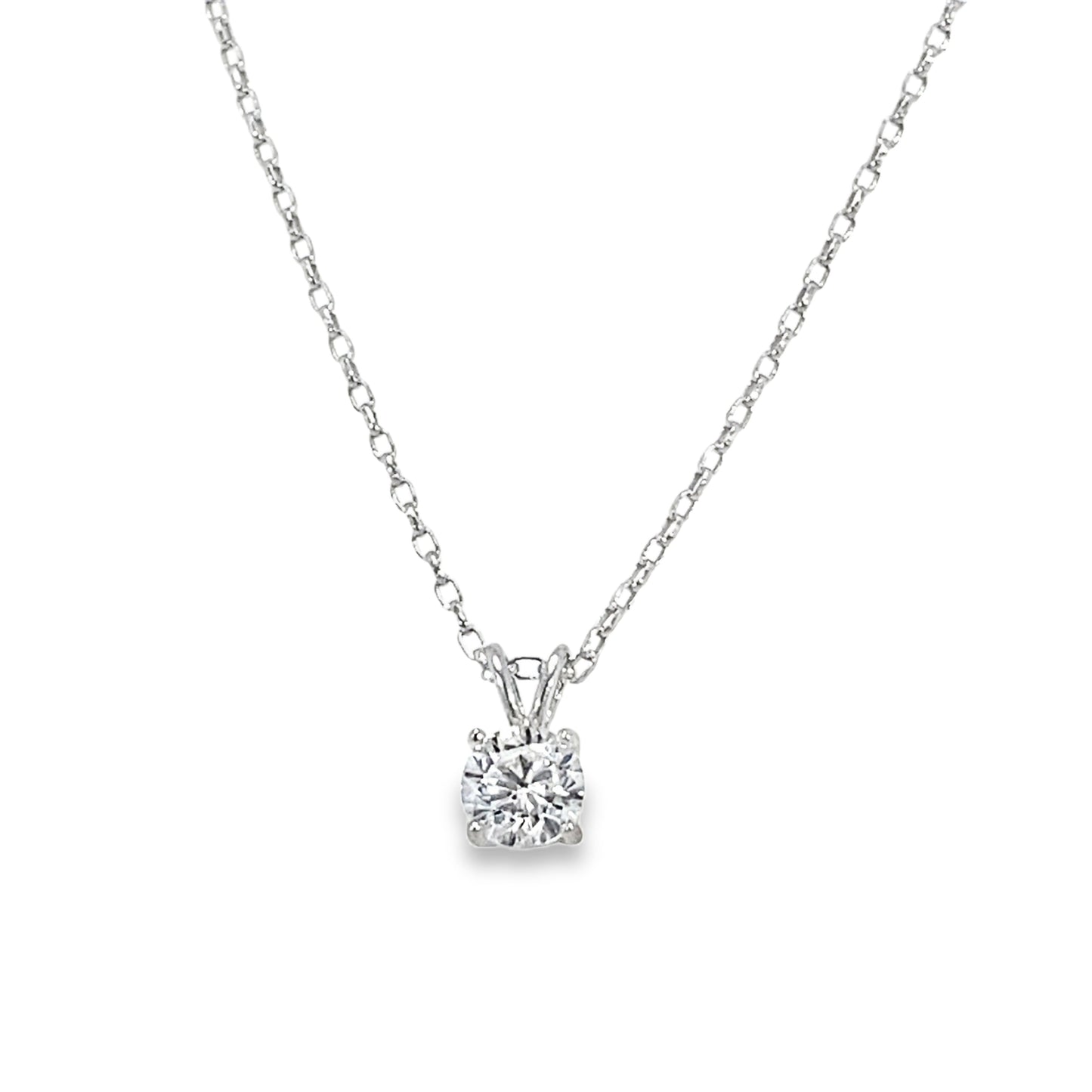 Sterling Silver 5mm Round CZ Pendant