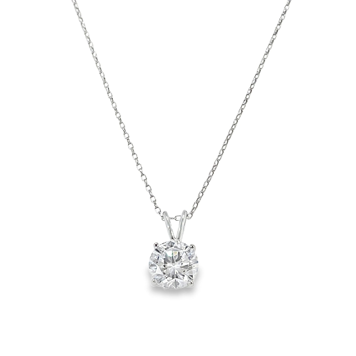 Sterling Silver 9mm Round CZ Pendant
