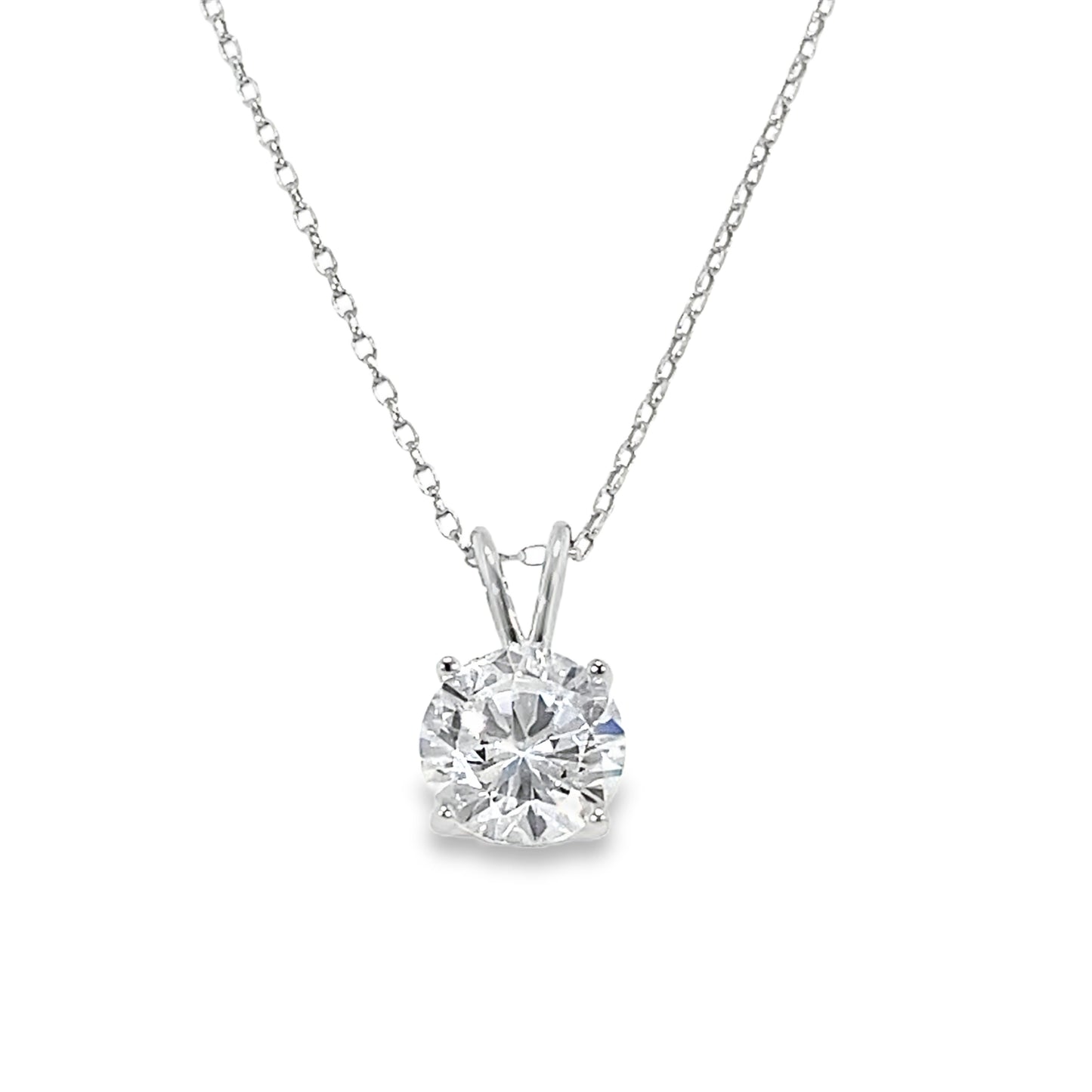 Sterling Silver 9mm Round CZ Pendant