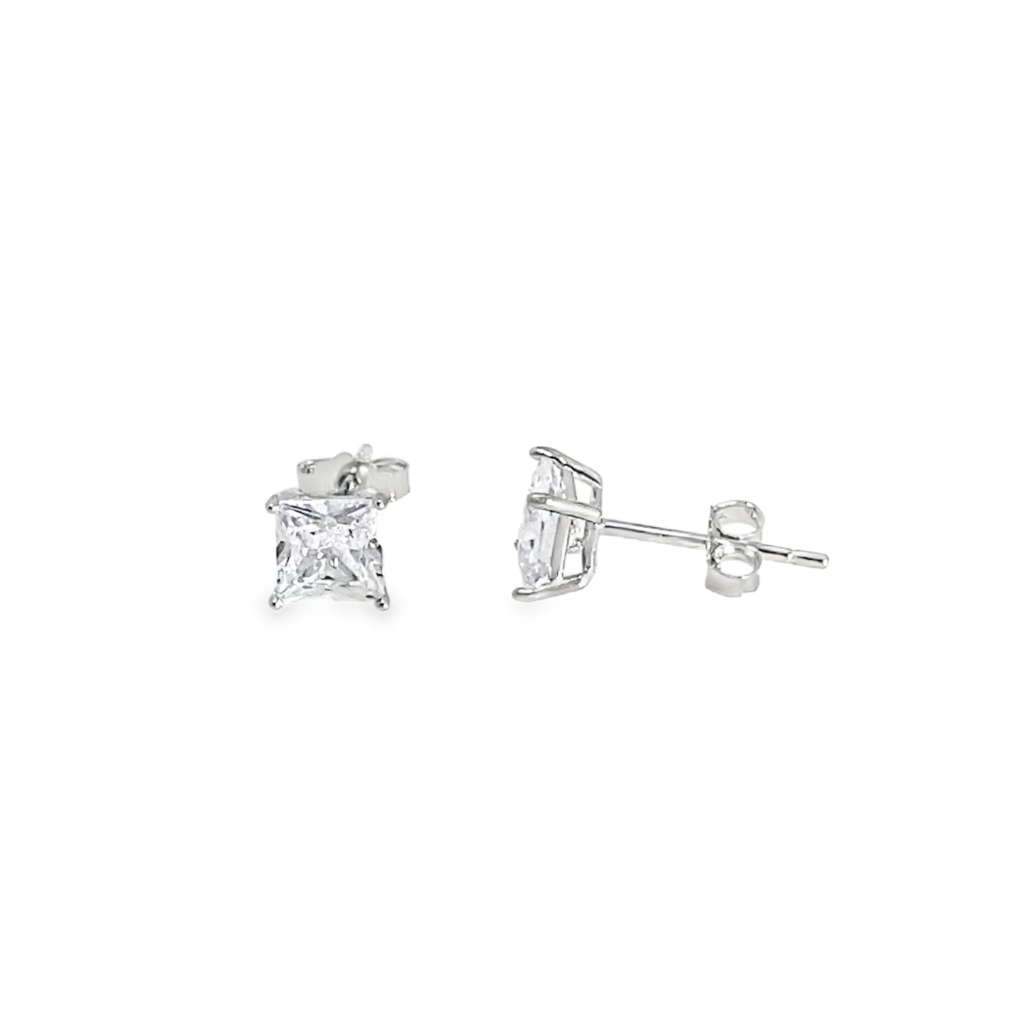 Sterling Silver 5mm Square CZ Pendant