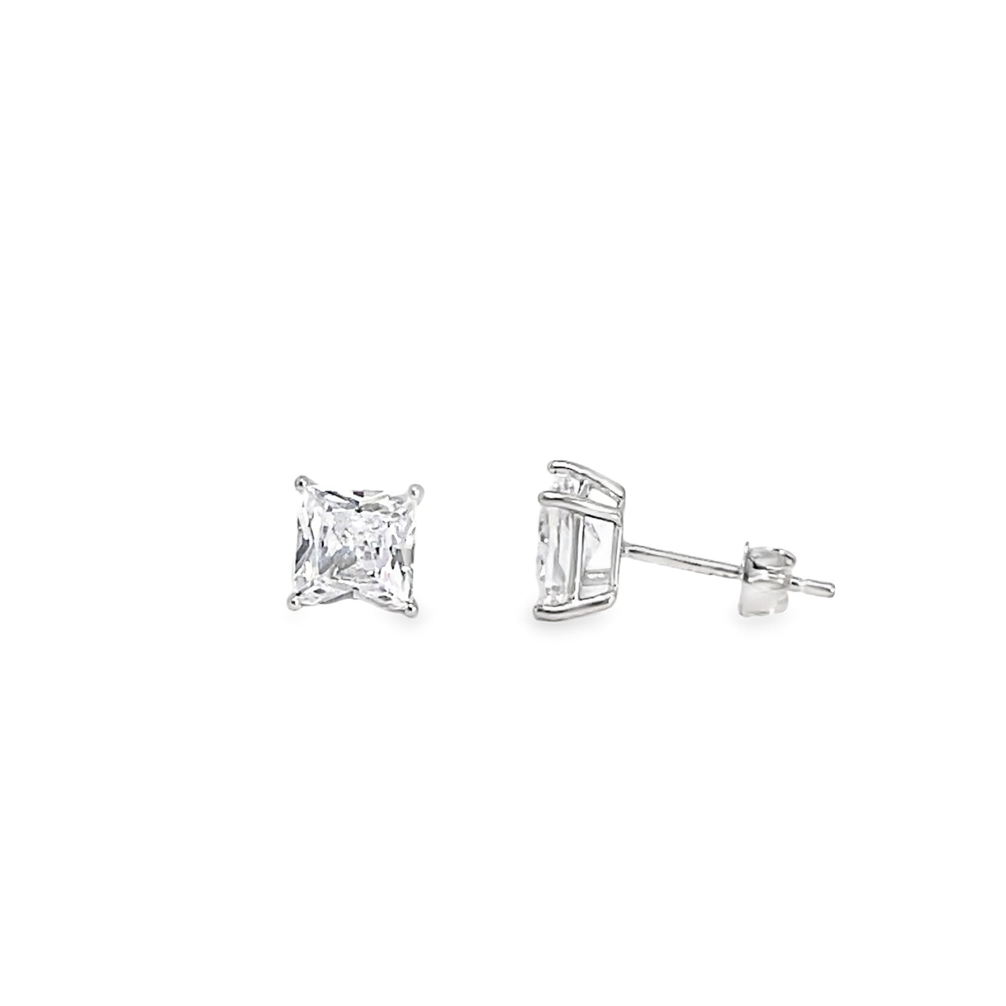 Sterling Silver 6mm Square CZ Pendant