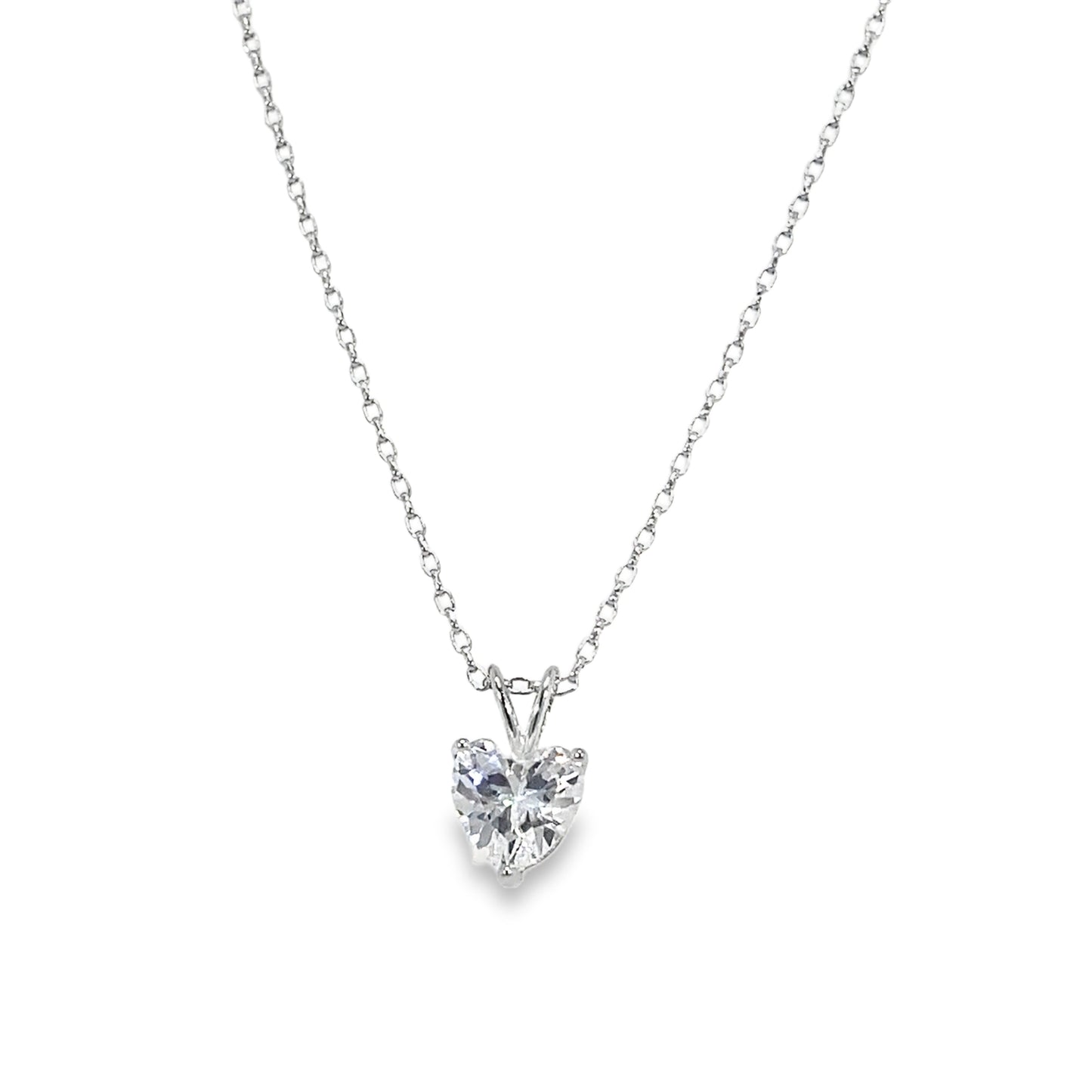 Sterling Silver 7mm Heart CZ Pendant