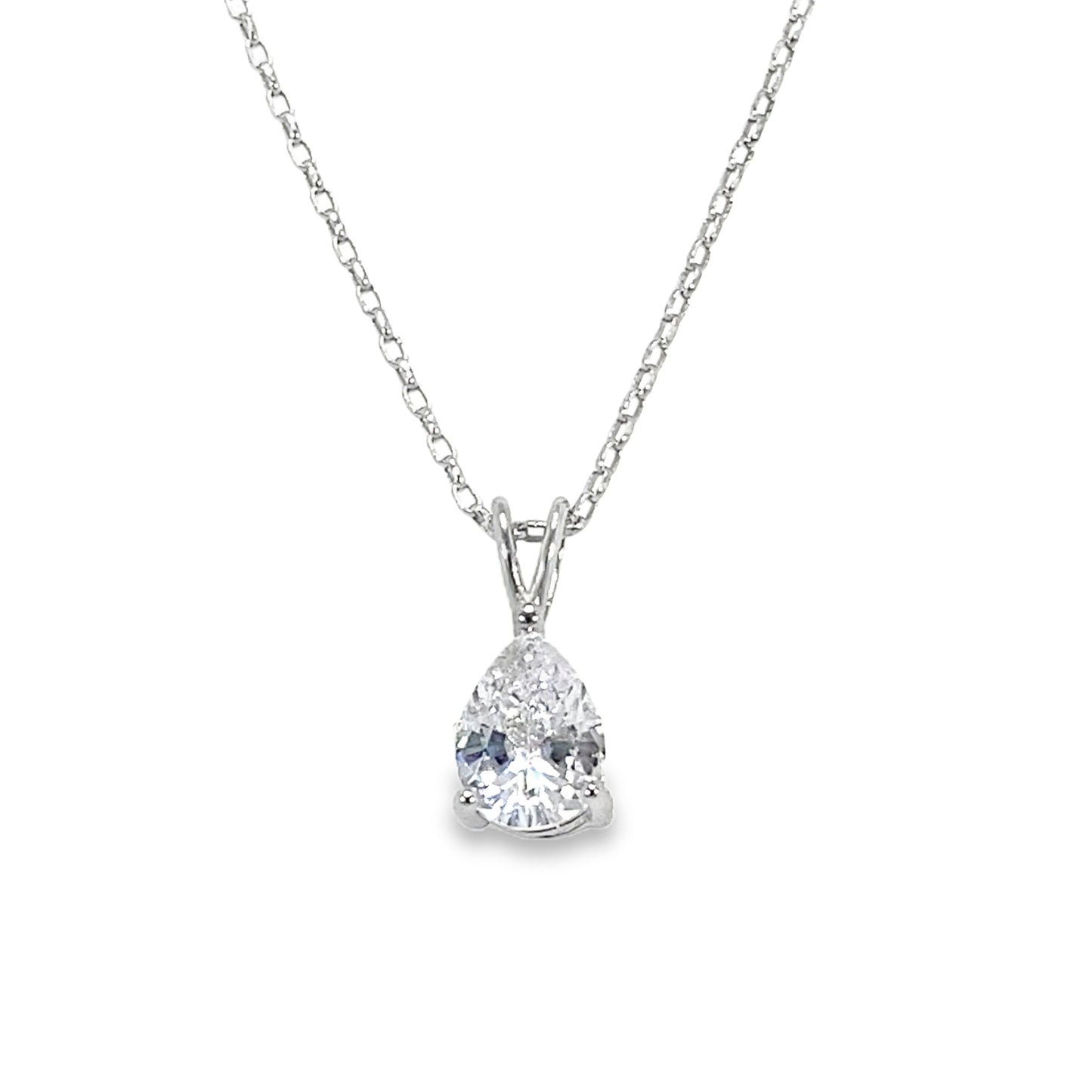 Sterling Silver 6X8mm Pear CZ Pendant