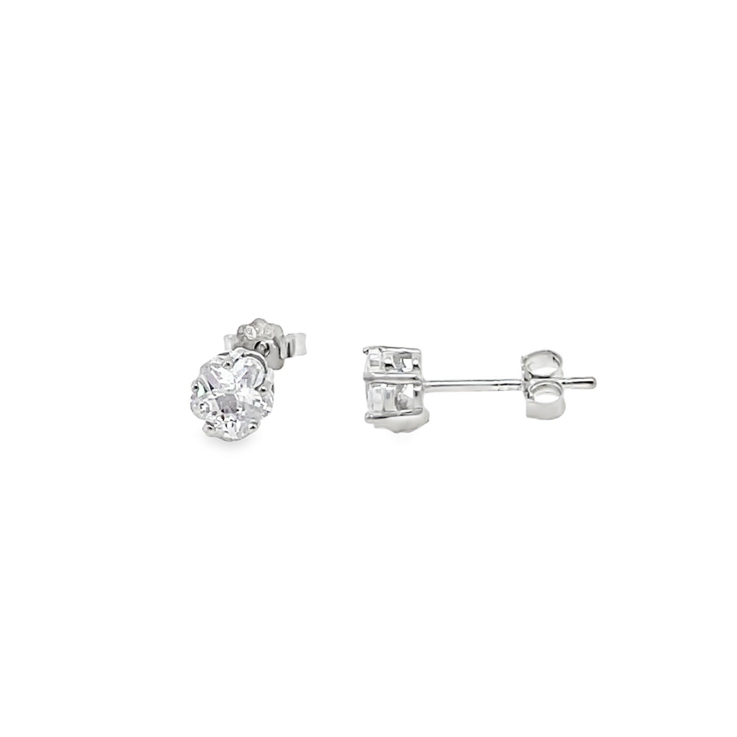 Sterling Silver 5mm Flower CZ Earrings