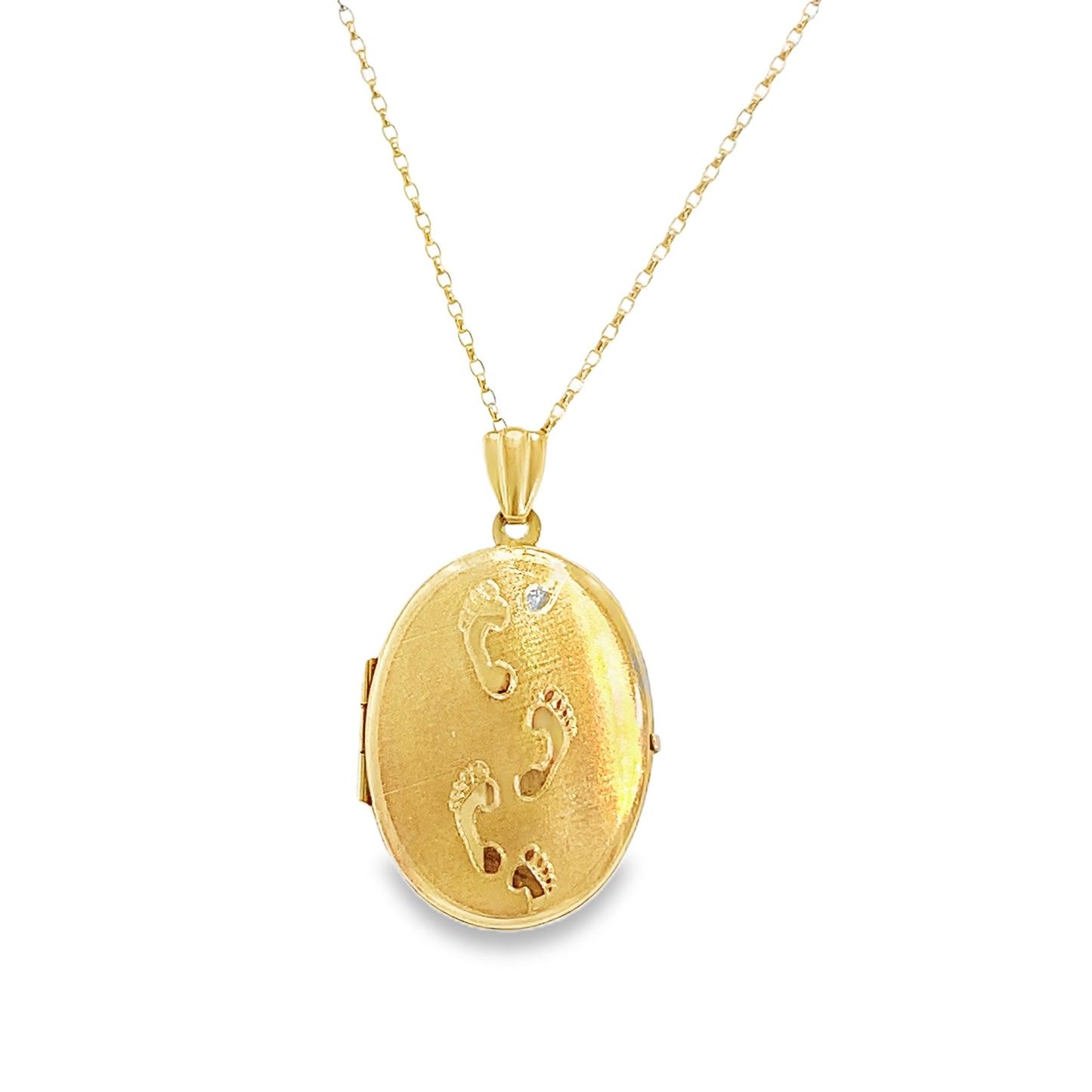 9ct Matte Footprints Locket