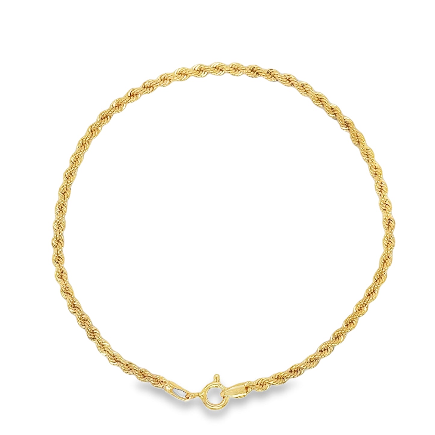 9ct Yellow Gold Rope Bracelet 8.5"