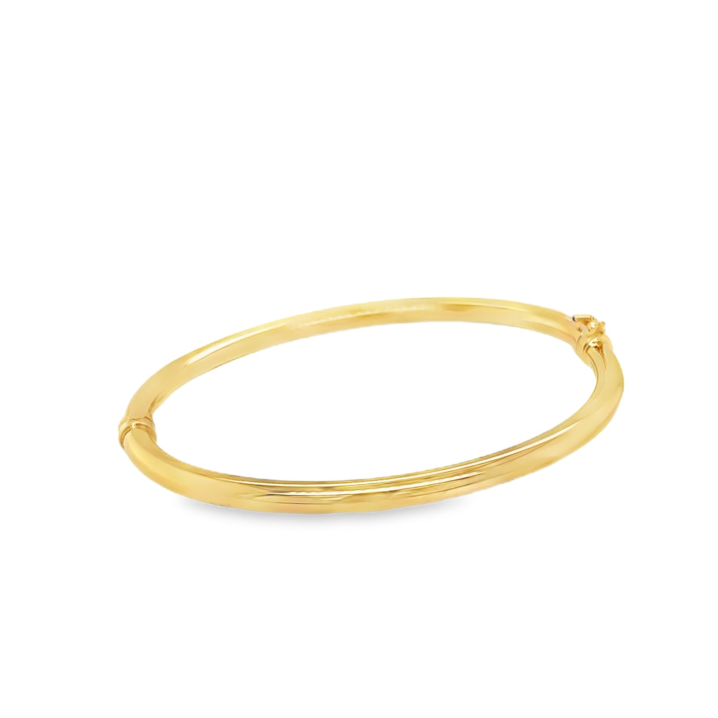 Brass 18ct Gold Plated Polished Oval Bangle