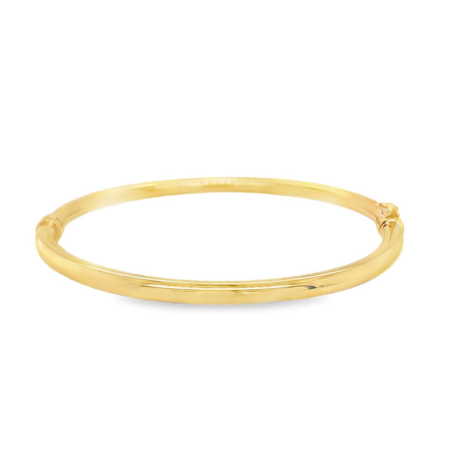 Brass 18ct Gold Plated Polished Oval Bangle