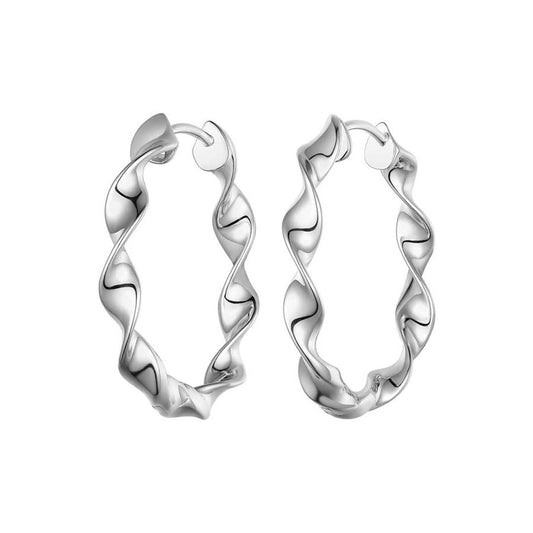 Sterling Silver 25mm Twist Hoop Earrings