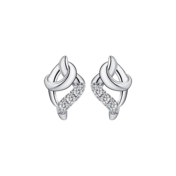 Sterling Silver CZ Open Swirl Earring