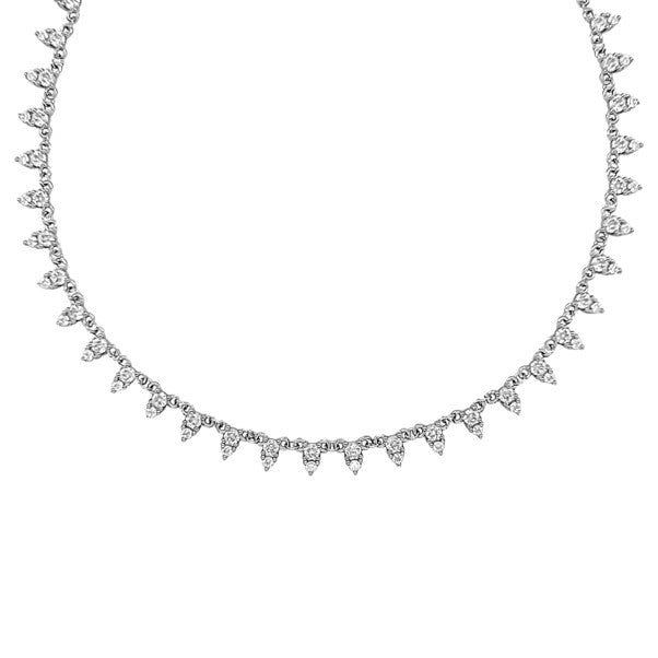 Sterling Silver CZ Tennis Scatter Necklet