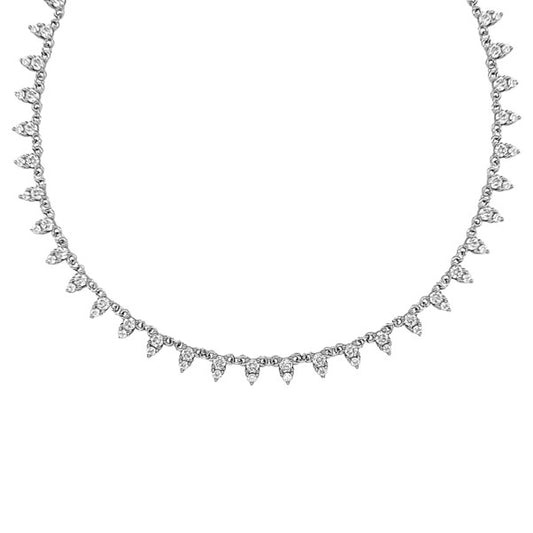 Sterling Silver CZ Tennis Scatter Necklet