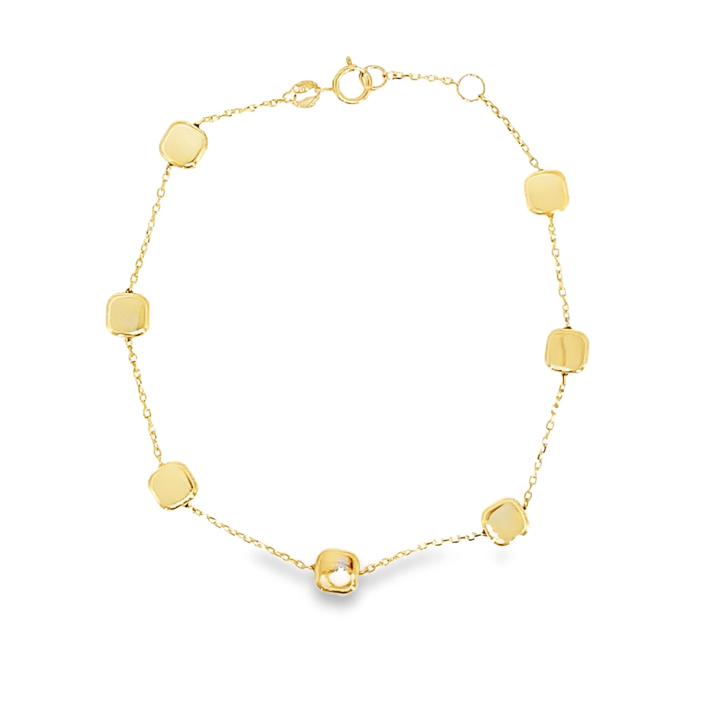 9ct Polished Square Scatter Bracelet