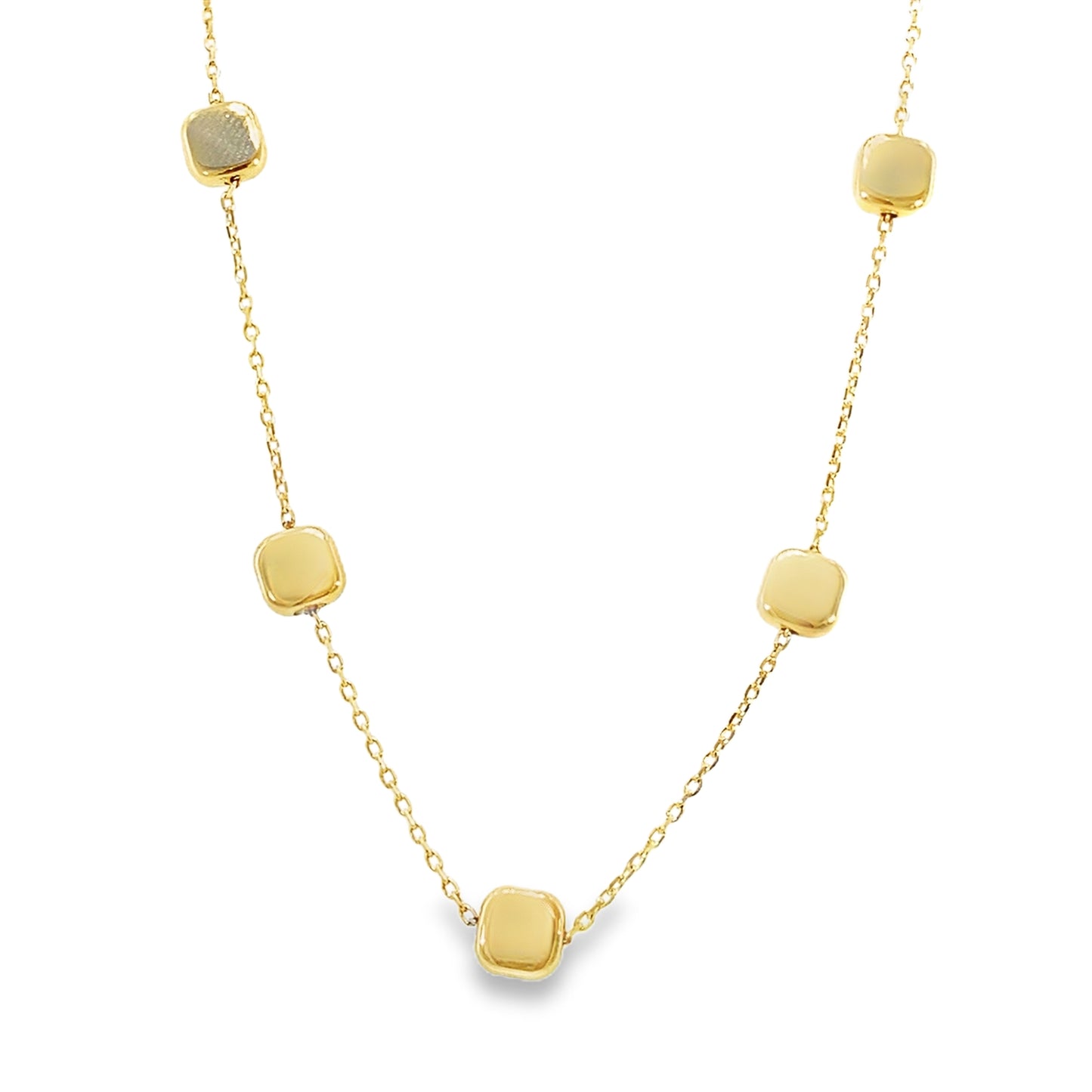 9ct Polished Square Scatter Necklet