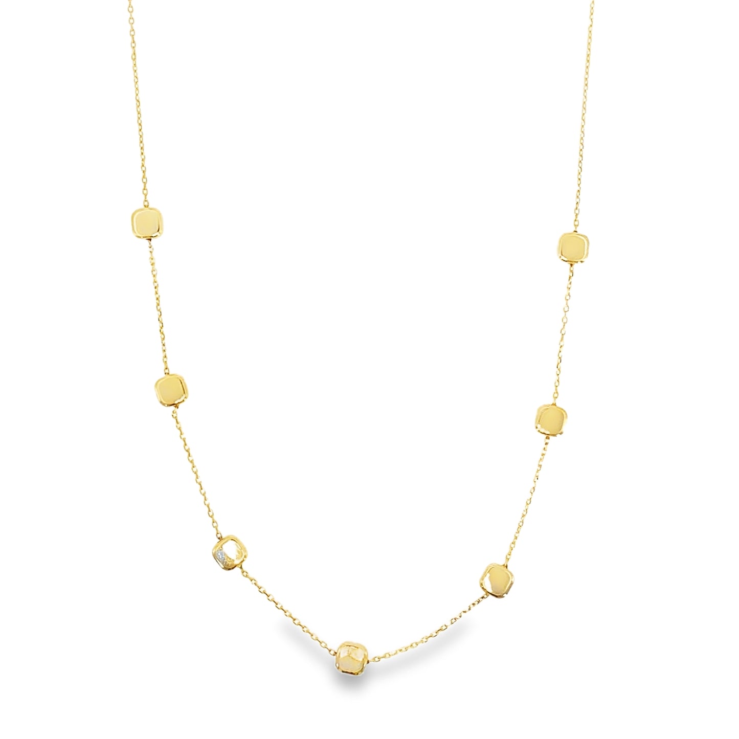 9ct Polished Square Scatter Necklet