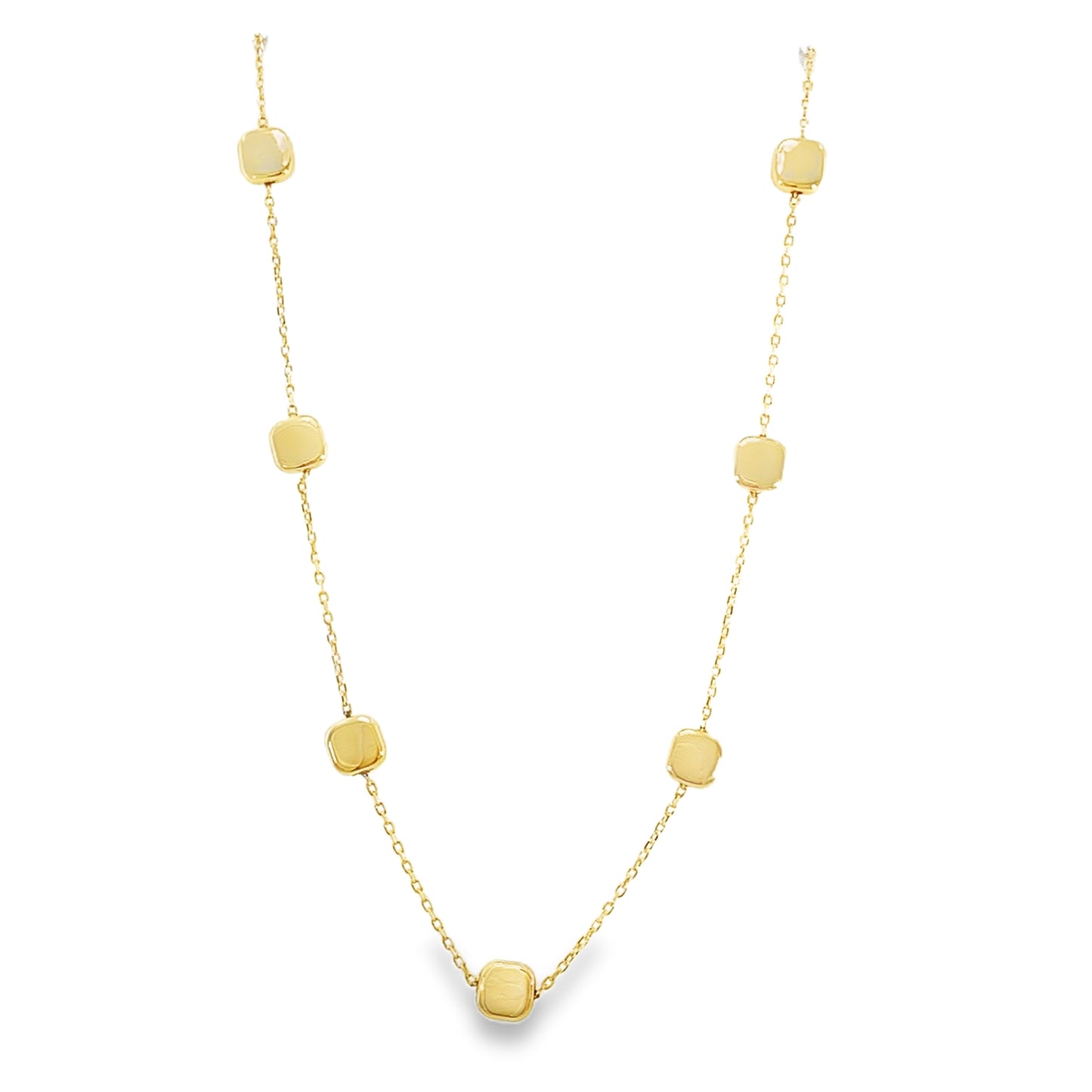 9ct Polished Square Scatter Necklet