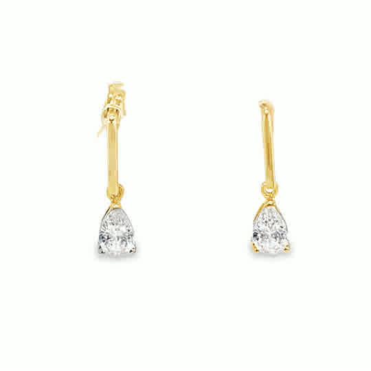 9ct CZ Pear Drop Earrings