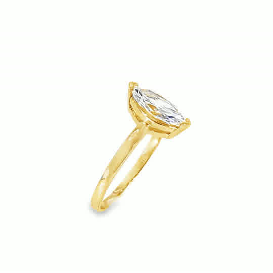9ct Cubic Zirconia Marquise Solitaire Ring
